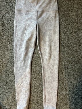 Athleta Light mink Marble Print High-Waist Leggings Elation textured tight
